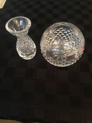 Waterford Lead Crystal Glandore Small Bud Vase,  4 " Tall & Votive.