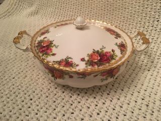 1962 Vintage Royal Albert Old Country Roses Large Soup Tureen - Made In England
