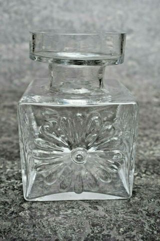 Vintage Dartington Frank Thrower Clear Glass Daisy 4.  5 " Vase