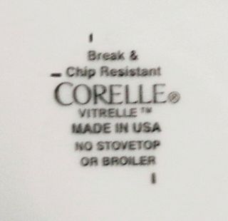 Set of (4) Corning Corelle USA Simple Lines 10 1/2 