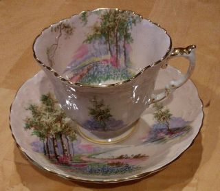 Aynsley Bone China England - Light Pink - Bluebell Time C493/3 - Cup & Saucer
