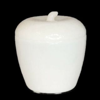 Vintage Hazel Atlas Milk Glass Apple Lidded Jelly Jam Jar Pot