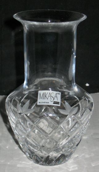 Mikasa Slovenia Crystal Vase 5 1/2 " Tall