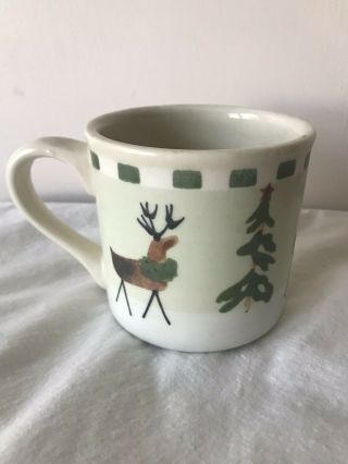 Hartstone Pottery Usa Stoneware Coffee Mug Cup High Country Deer Moose Elk Euc