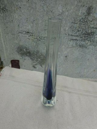 Vintage Sommerso Murano art glass stem vase Purple & Blue colour 2
