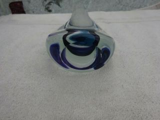 Vintage Sommerso Murano art glass stem vase Purple & Blue colour 3