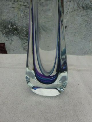 Vintage Sommerso Murano art glass stem vase Purple & Blue colour 4