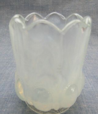 Degenhart Glass Beaded Oval Toothpick Holder (all Opalescent)