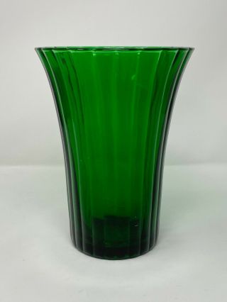 Vtg.  Heavy Napco Emerald Green Glass Large Vase 1161 Holiday Christmas Vase
