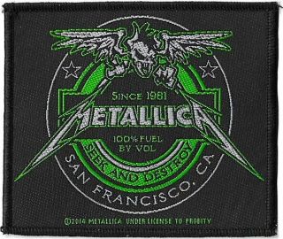 Official Licensed Merch Woven Sew - On Patch Metal Rock Metallica Beer Label