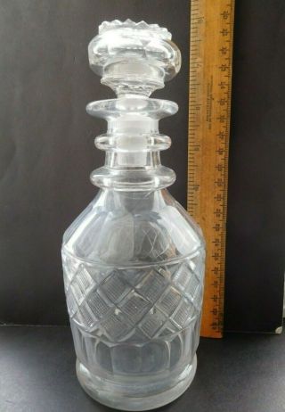 Sm: George 4th 1820s 30s Collar Decanter For Liqueur 7 - 3/4 Inch Beautifully Cut