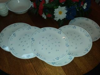 6 Corelle Corning Provincial Blue 10 1/4 " Dinner Plates
