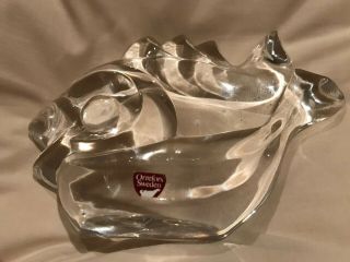 Vintage Orrefors Sweden Glass Crystal V.  Heavy Fish Figurine,  Des Olle Alberius