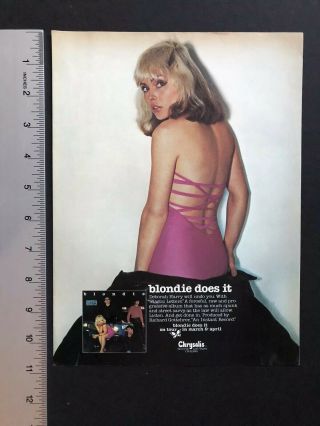 Blondie " Plastic Letters " 8.  5x11” Album Release Promo Ad