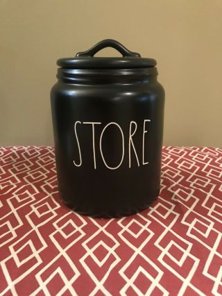 Rae Dunn Store Canister - Black - - Ll - Medium Size - 8 Inches Tall