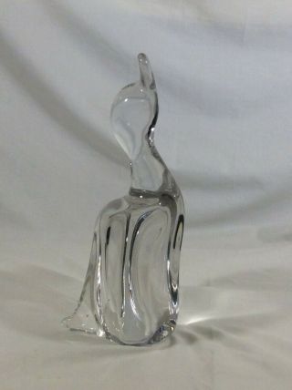 Large Mcm Heavy Blown Glass Penguin Goose Duck Bird Signed Corcoran Italy