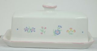 Victorian Flowers By Sarma Studios Ceramic Stoneware Butter Dish Flowers Japan