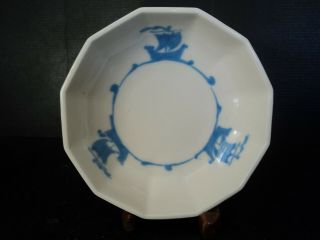Vtg Antique Rookwood Art Pottery Blue Ships Bowl Dish Xxiv 2701e Made In Usa