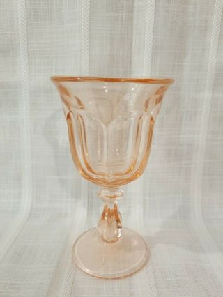 Vintage Old Williamsburg Light Pink Imperial Water Goblet 6 1/2 " Exc Cond