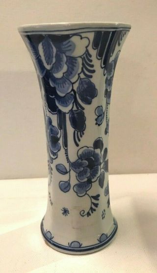 Vintage Royal Delft Pottery Appr.  5 1/2 " Vase Hand Painted Made In Holland W Tag