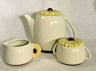 Vintage Abingdon Pottery Sunflower Yellow Daisy Tea Set