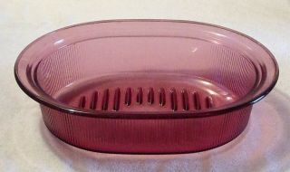 Corning Ware Vision Cranberry 4 Quart V - 34 B 4L Oval Roaster With Lid 5