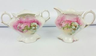 Antique R.  S.  Prussia Creamer And Sugar Bowl,  (1870 - 1918),