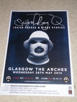Schoolboy Q Concert Poster - May 2014 Live Music Show Gig Tour Poster