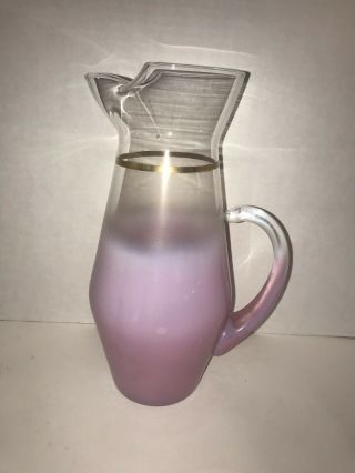 Vintage Blendo West Virginia Glass Mid Century Modern Violet Purple Pitcher