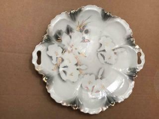 Vintage Scallop Porcelain Gold Rimmed Oyster Plate By Imperial Made In Germany