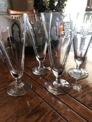 Vintage Princess House Heritage Crystal Pilsner Glasses Parfait Desert Glass