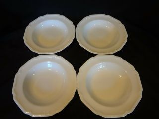 Mikasa - Antique White - Set Of 4 Large Rimmed Soup Bowls