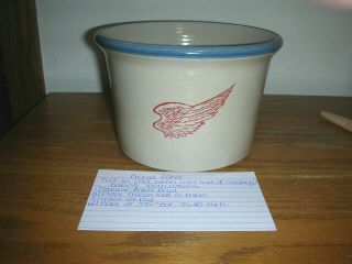 Red Wing Pottery Bread Baker Bowl Grey & Blue Stamped