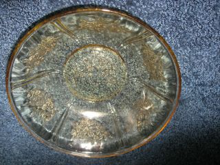 Depression Glass - Cabbabe Rose - Sharon - Amber - Bowl - 8 1/2 " Diameter - 1920 