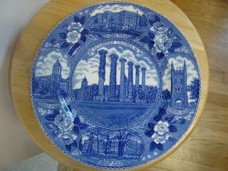 Columbia Mo Missouri Antique English Staffordshire Flow Blue Plate Univeristy Of