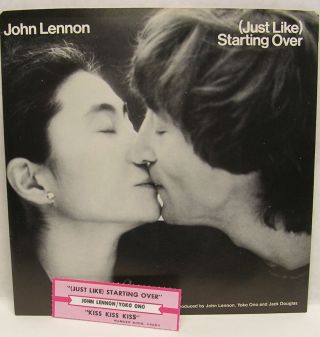 John & Yoko Lennon Starting Over Nm 45rpm Record W/ Juke Box Strip Beatles