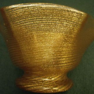 Frank Fenton Glass Museum Gold Threaded Hand Blown Art Glass Finger Bowl Rare