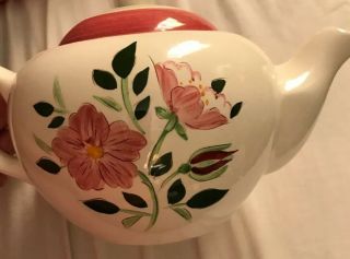 Vintage Stangl Pottery Wild Rose Teapot 11 - 7 - 7”