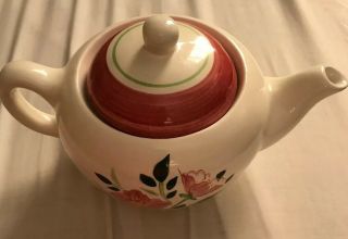 Vintage STANGL Pottery WILD ROSE Teapot 11 - 7 - 7” 2