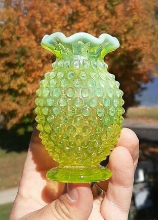 Vintage Fenton Hobnail Glassware Vase Glass Vase