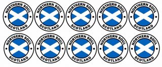 X10 40mm Northern Soul Scotland Vinyl Stickers Keep Faith Laptop Glasgow Mods