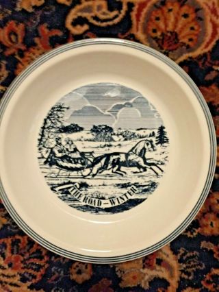 Vintage The Road Winter Currier And Ives Vintage Pie Plate,  9 Inch Pie From Pa