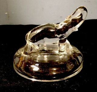 Vtg Jeanette Replacement Lid Clear Glass Elephant For Powder Jar/trinket Dish