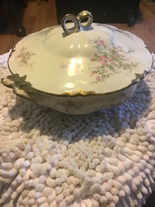 Exquisite Taylor Smith Taylor Mcm Covered Casserole Lid Dish Gild Handles