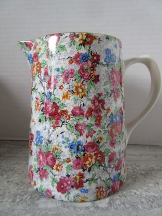 Old Vintage Lord Nelson Ware Marina Chintz Milk Pitcher Made In England
