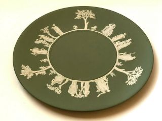 vintage Wedgwood Sage Green Jasperware Plate 9.  5 