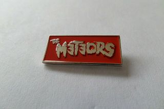 The Meteors Red/silver Psychobilly Metal Badge Demented Are Go Klub Foot V.  Few