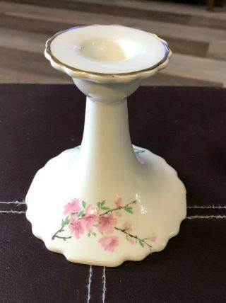 W.  S.  George Lido Canarytone Cherry Blossom Candlestick Candle Holder