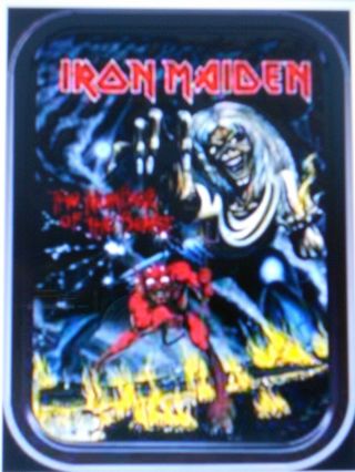 Iron Maiden Number Of The Beast Metal Oblong Stash Tin 2 1/2 " X3 1/4 " X7/8 "