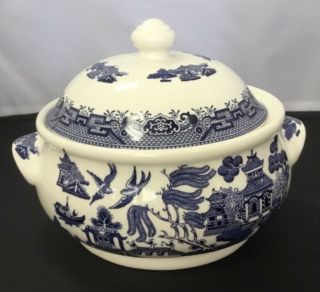 Churchill English China Willow Pattern Covered Serving Bowl